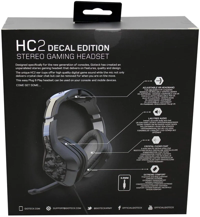 HC2 Wired Stereo Gaming Headset Decal Edition for PS5, PS4, Xbox Series, Xbox One, Switch & Mobile