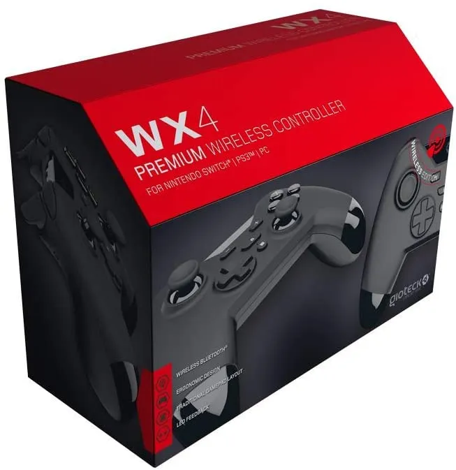 WX4 Premium Wireless Controller Black for Nintendo Switch, PS3 & PC