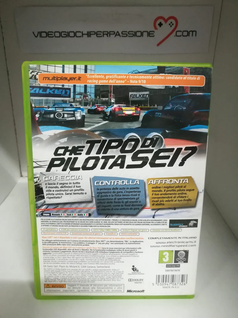 NEED FOR SPEED SHIFT XBOX 360 (usato garantito)(completamente in italiano)