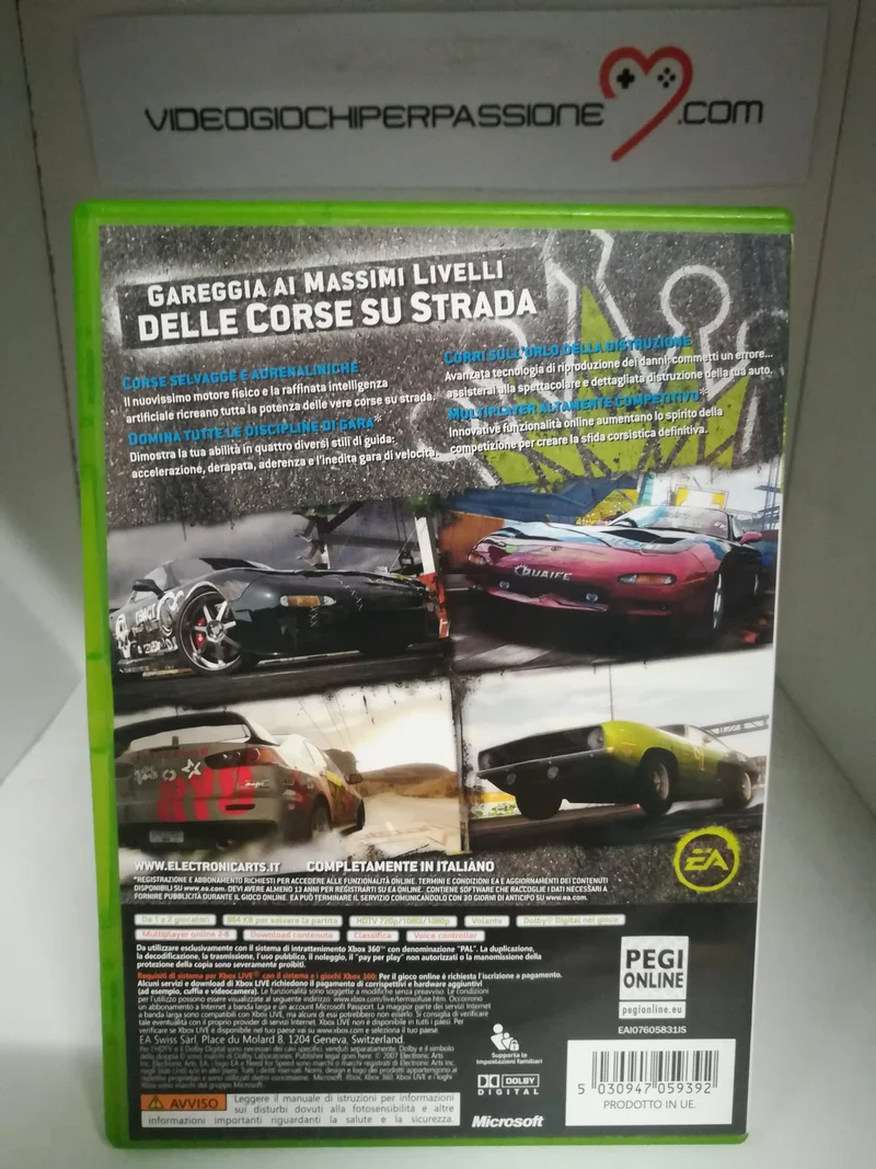 NEED FOR SPEED PRO STREET XBOX 360 (usato garantito)(versione italiana)