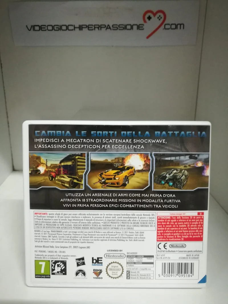 TRANSFORMERS 3 NINTENDO 3DS (usato garantito)(versione italiana)