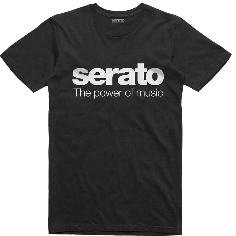 Serato "Power of Music" T-Shirt White on Black Mens 2XL