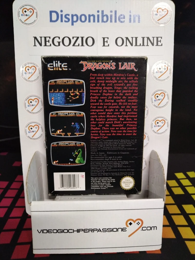 Dragon's Lair Nintendo NES (usato)(ver. europea)(completo)(A)