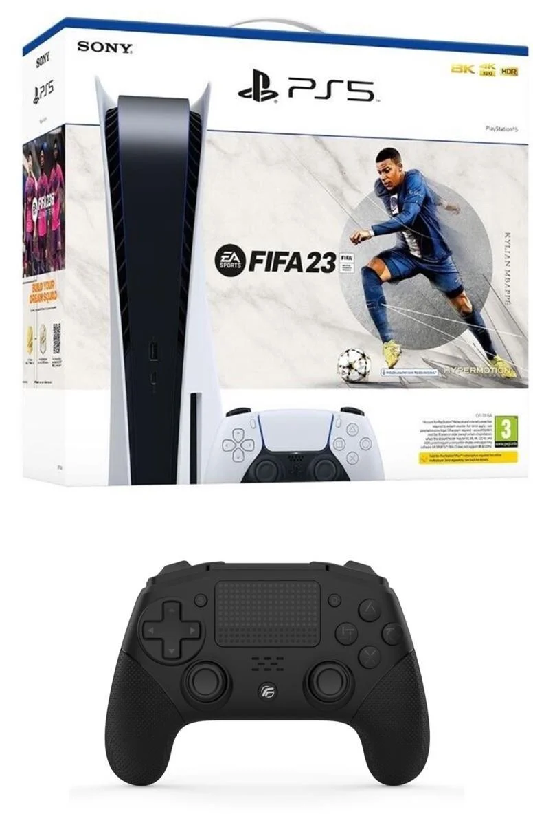 PS5 CONSOLE 825GB STANDARD ED.WHITE EU+FIFA23+FUT VCH IT +CONTROLLER FENNER