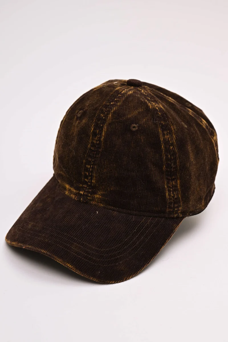 Cappello da baseball in velluto a righe