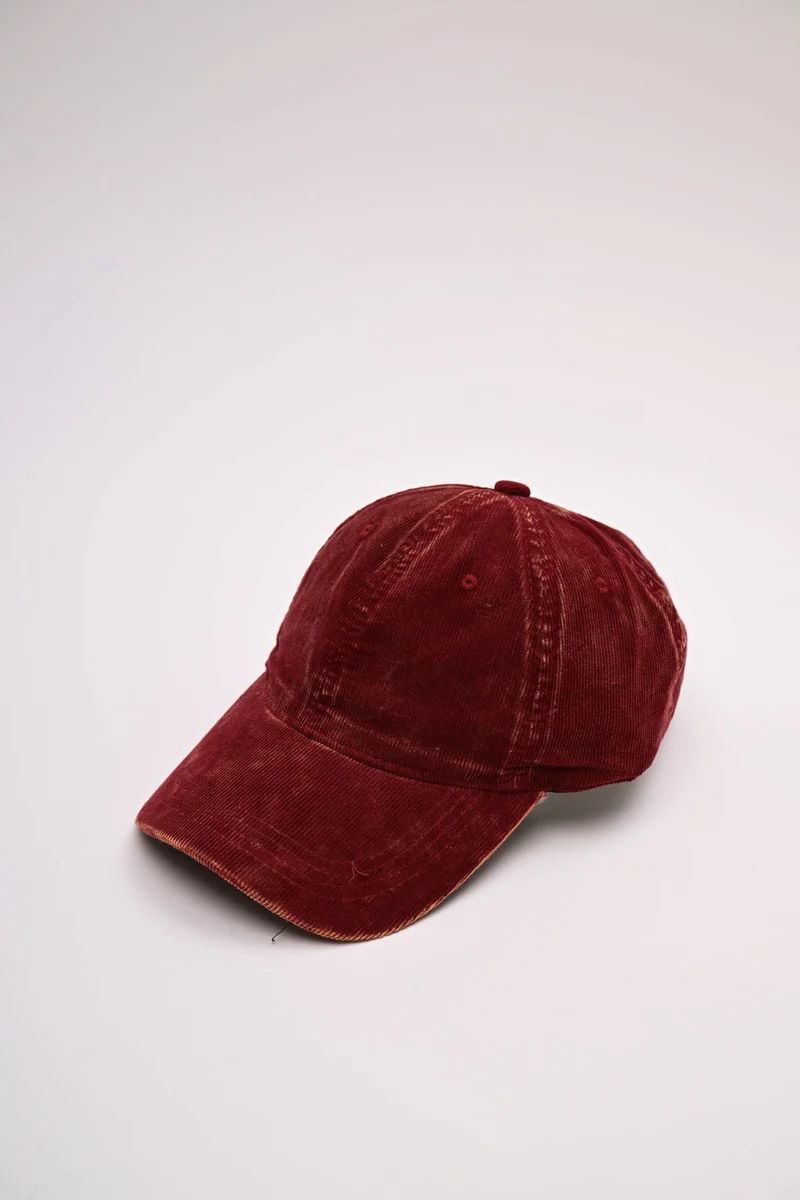 Cappello da baseball in velluto a righe