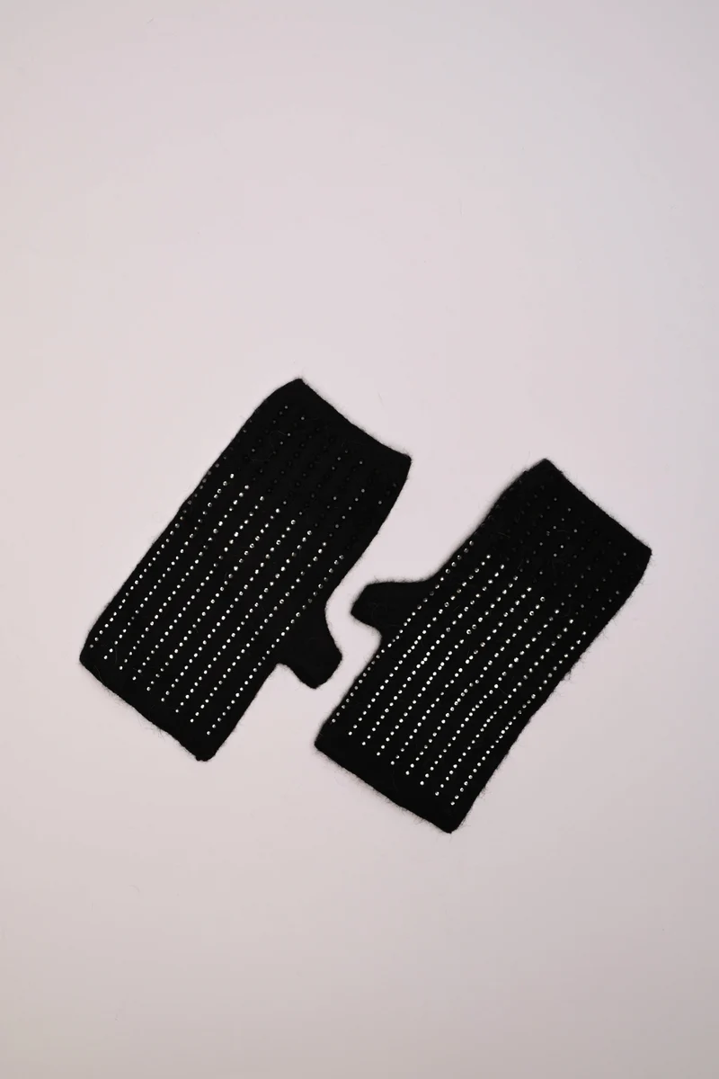 Set berretto + guanti con strass