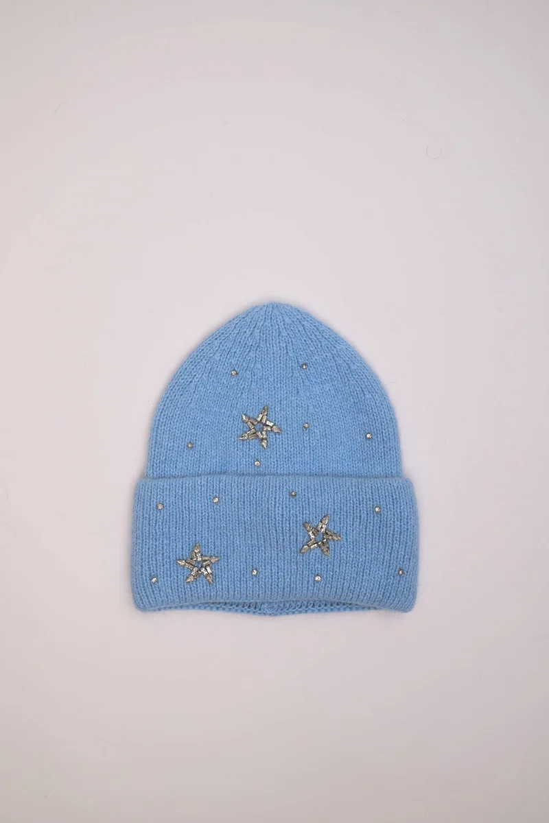 Berretto con stelle in strass