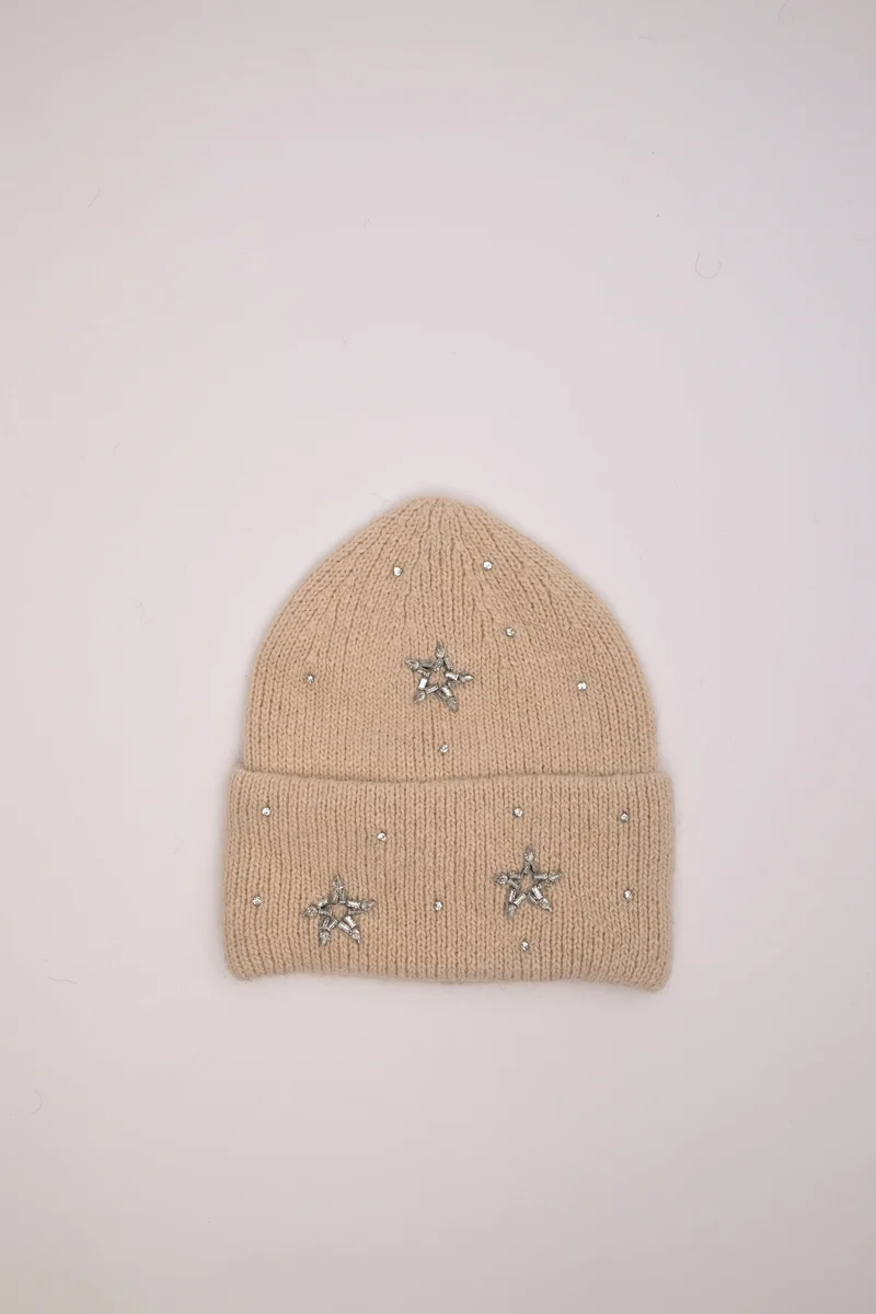 Berretto con stelle in strass