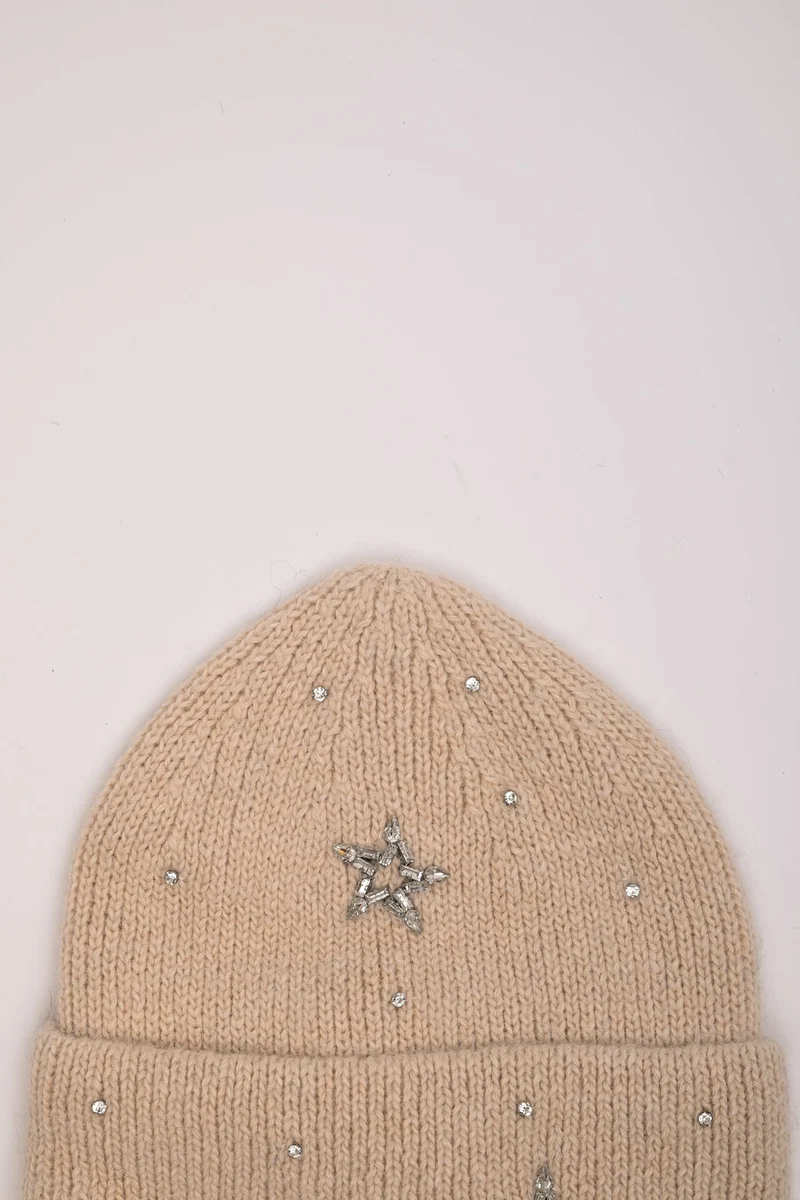 Berretto con stelle in strass