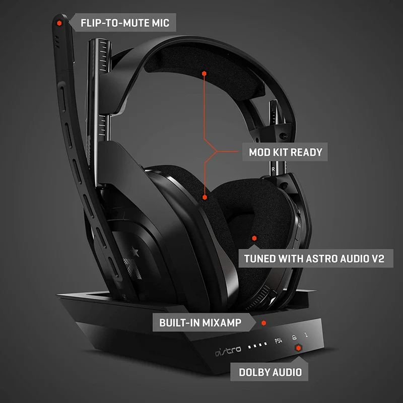 PS4 ASTRO A50 WIRELESS HEADSET GEN. 4 + BASE DI RICARICA