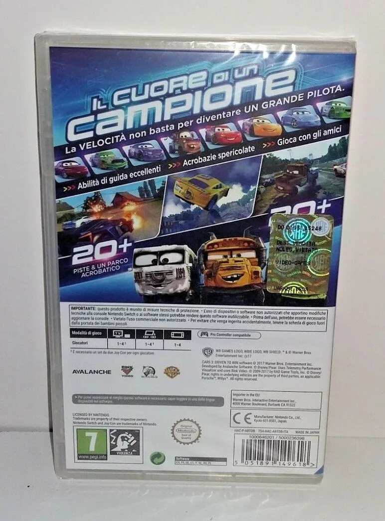 CARS 3 :IN GARA PER LA VITTORIA NINTENDO SWITCH (versione italiana)