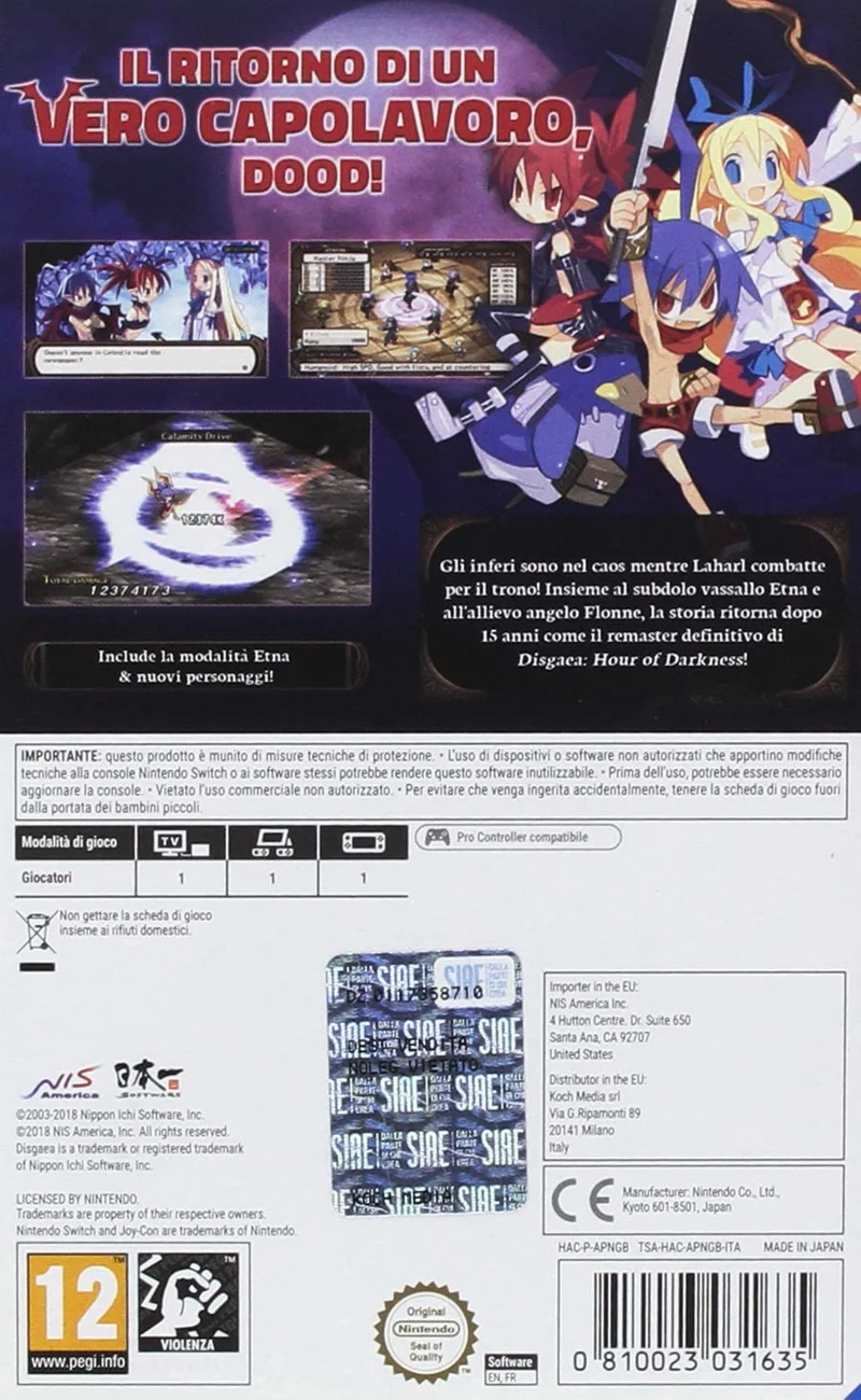 DISGAEA 1 COMPLETE NINTENDO SWITCH (versione italiana)