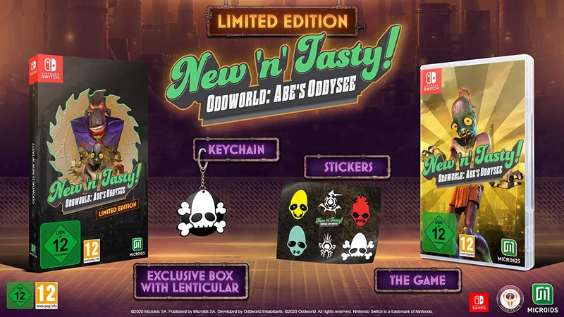 NEW 'N' TASTY! ODDWORLD:ABE'S ODDYSEE NINTENDO SWITCH limited edition