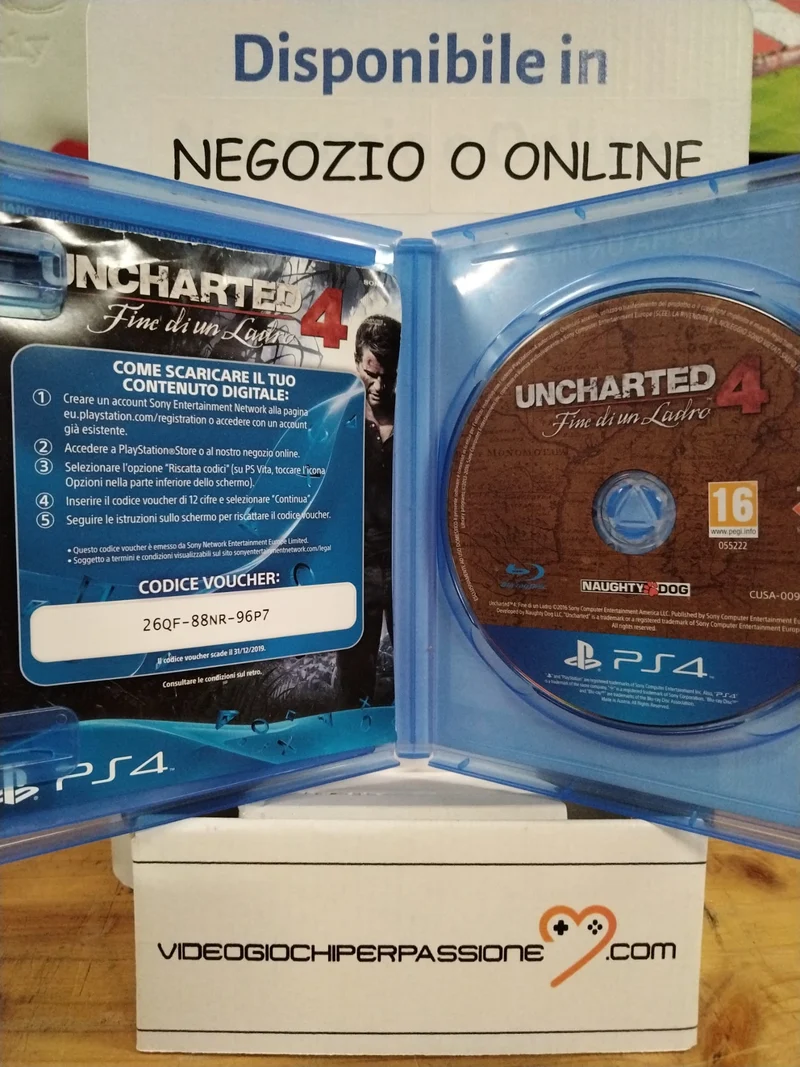 UNCHARTED 4 : FINE DI UN LADRO PS4 (versione italiana)(usato)
