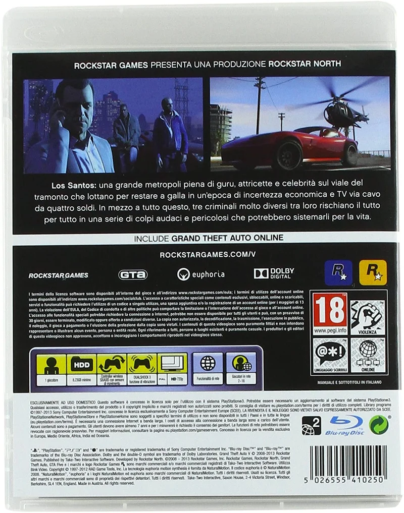 GTA5- GRAND THEFT AUTO 5 PS3 (versione italiana)