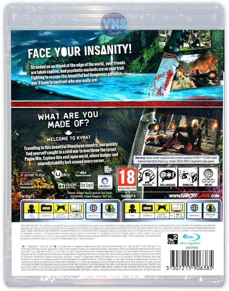 FAR CRY 3 + FAR CRY 4 DOUBLE PACK PS3