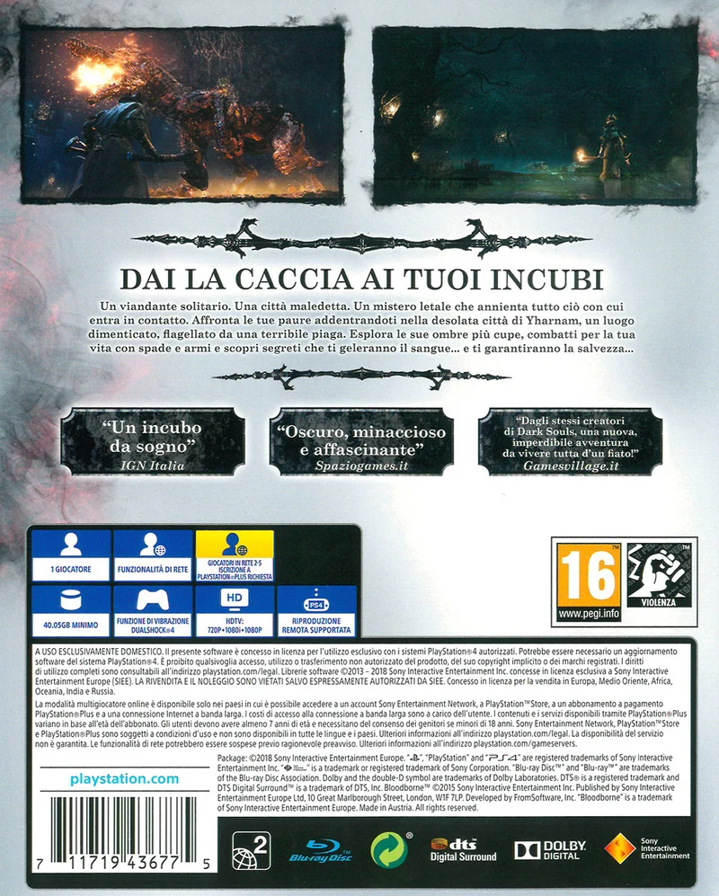 Bloodborne Playstation 4 Edizione Italiana PS Hits