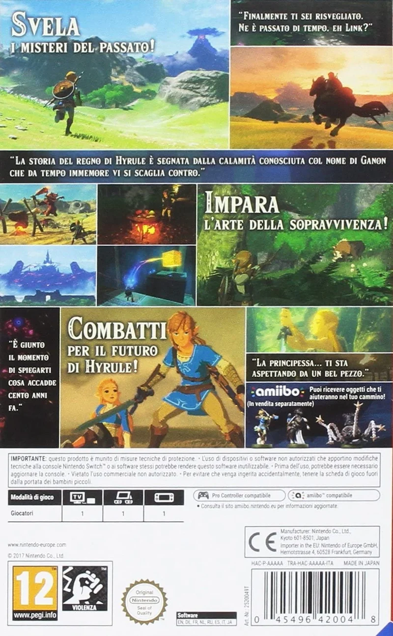 The Leggend Of Zelda: Breath Of The Wild Nintendo Switch Edizione Italiana