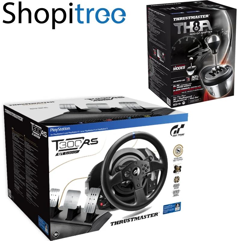 Thrustmaster T300RS GT Edition Steering Wheel + Pedal with TH8A Add-On Gearbox Shifter