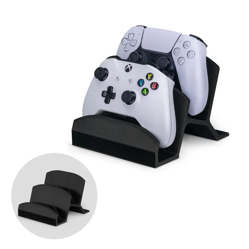 Espositore per controller di gioco per desktop doppio - Design universale per Xbox One, Ps5, Ps4, Pc, Steelseries, Steam e altro - UGDS-06