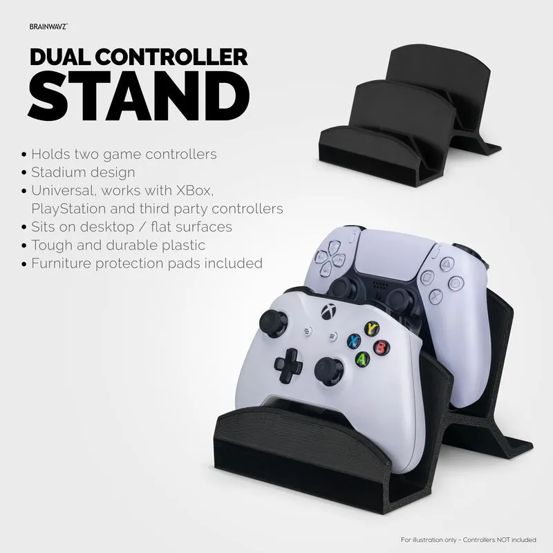 Espositore per controller di gioco per desktop doppio - Design universale per Xbox One, Ps5, Ps4, Pc, Steelseries, Steam e altro - UGDS-06