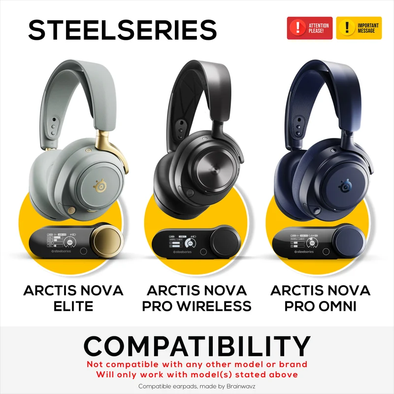 Anello adattatore per cuscinetti auricolari per cuffie Steelseries Arctis Nova Pro Wireless, Nova Pro Omni e Nova Elite - Compatibile con i cuscinetti auricolari Brainwavz Oval, ProStock e SteelSeries.