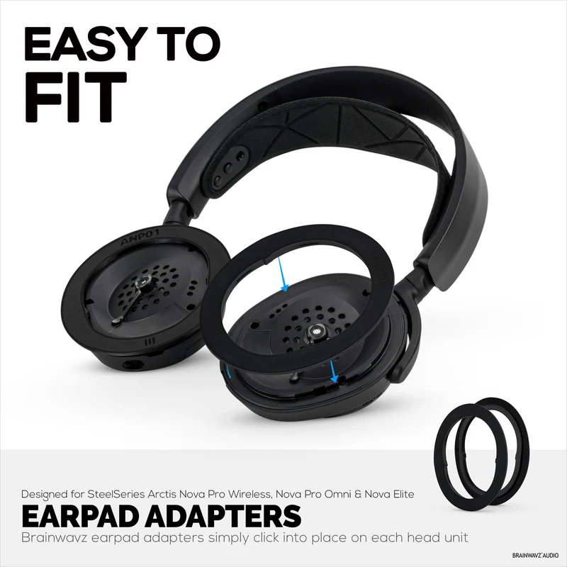 Anello adattatore per cuscinetti auricolari per cuffie Steelseries Arctis Nova Pro Wireless, Nova Pro Omni e Nova Elite - Compatibile con i cuscinetti auricolari Brainwavz Oval, ProStock e SteelSeries.