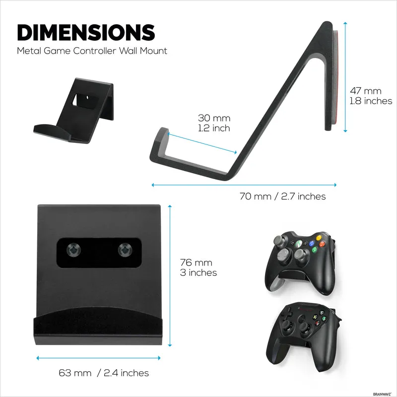 Supporto per controller in metallo Supporto da parete per Xbox, PS5, PS4, PC e altri accessori da gioco, adesivo e vite universale