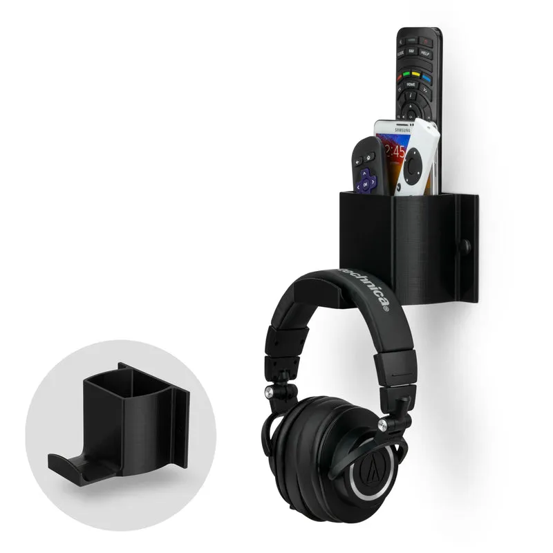 Supporto per montaggio a parete/telefono per telecomando per cuffie e TV Elephant HP, organizer per accessori, gancio universale per cuffie
