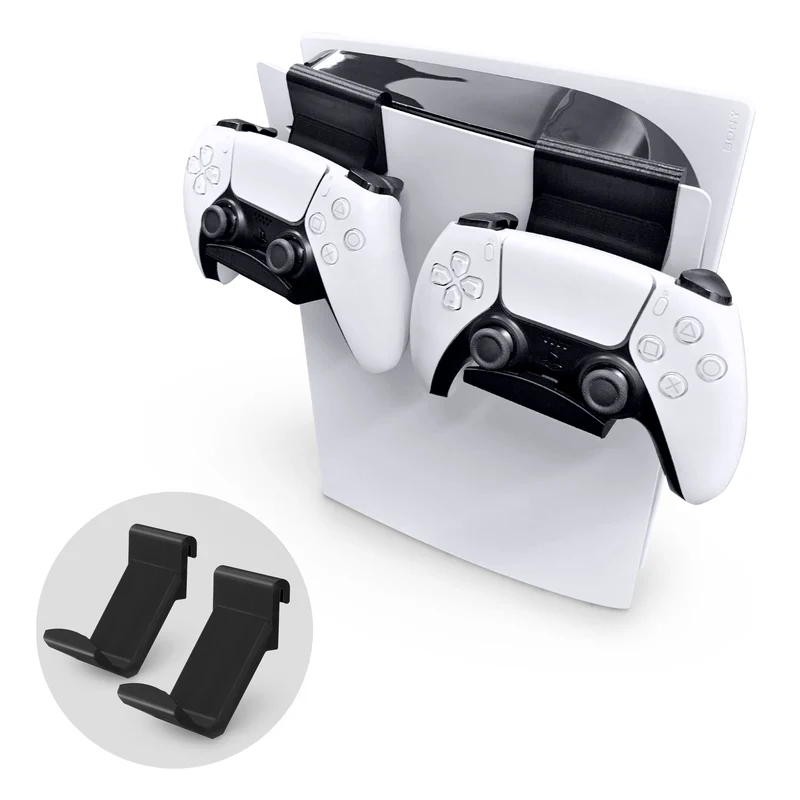 Supporto per console per controller di gioco PS5 (confezione da 2) per Playstation PS5 DualSense Gamepad, design con gancio a gancio, nessun danno o adesivo