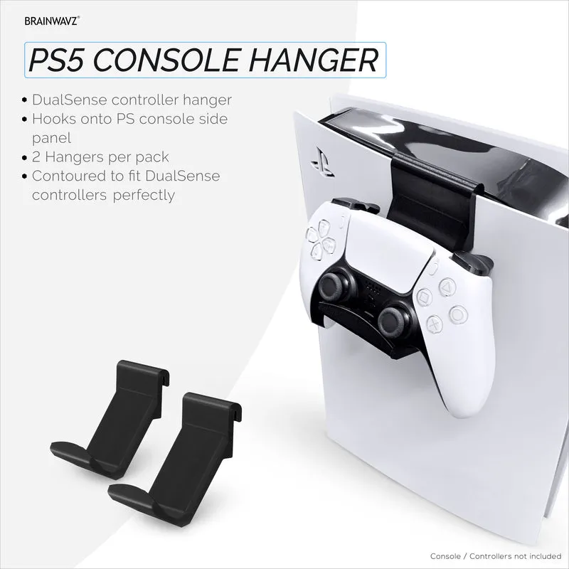 Supporto per console per controller di gioco PS5 (confezione da 2) per Playstation PS5 DualSense Gamepad, design con gancio a gancio, nessun danno o adesivo