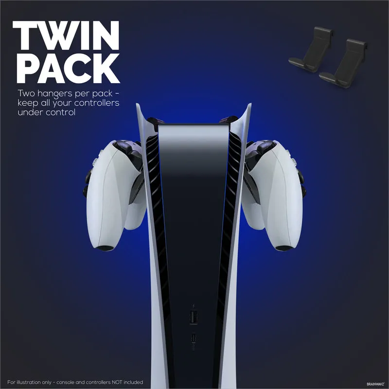 Supporto per console per controller di gioco PS5 (confezione da 2) per Playstation PS5 DualSense Gamepad, design con gancio a gancio, nessun danno o adesivo