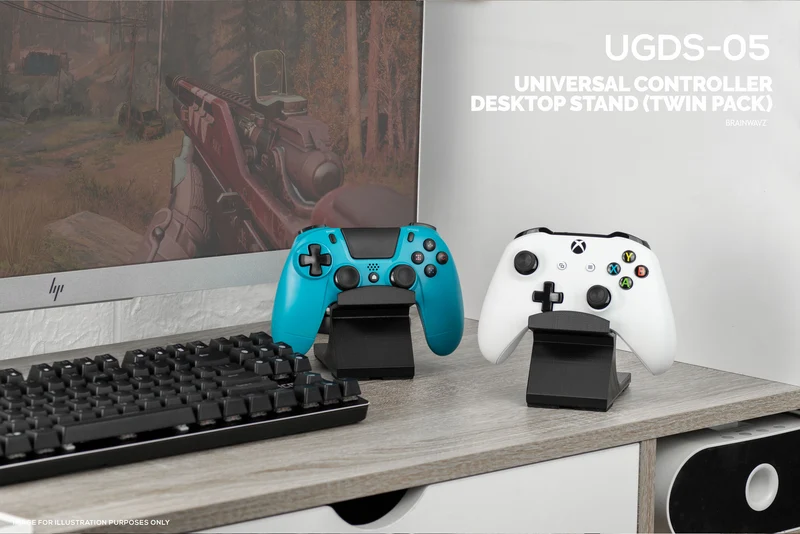 Supporto da tavolo per controller di gioco (confezione da 2) - Design universale per Xbox ONE, PS5, PS4, PC, Steelseries, Steam e altro, Riduci il disordine UGDS-05