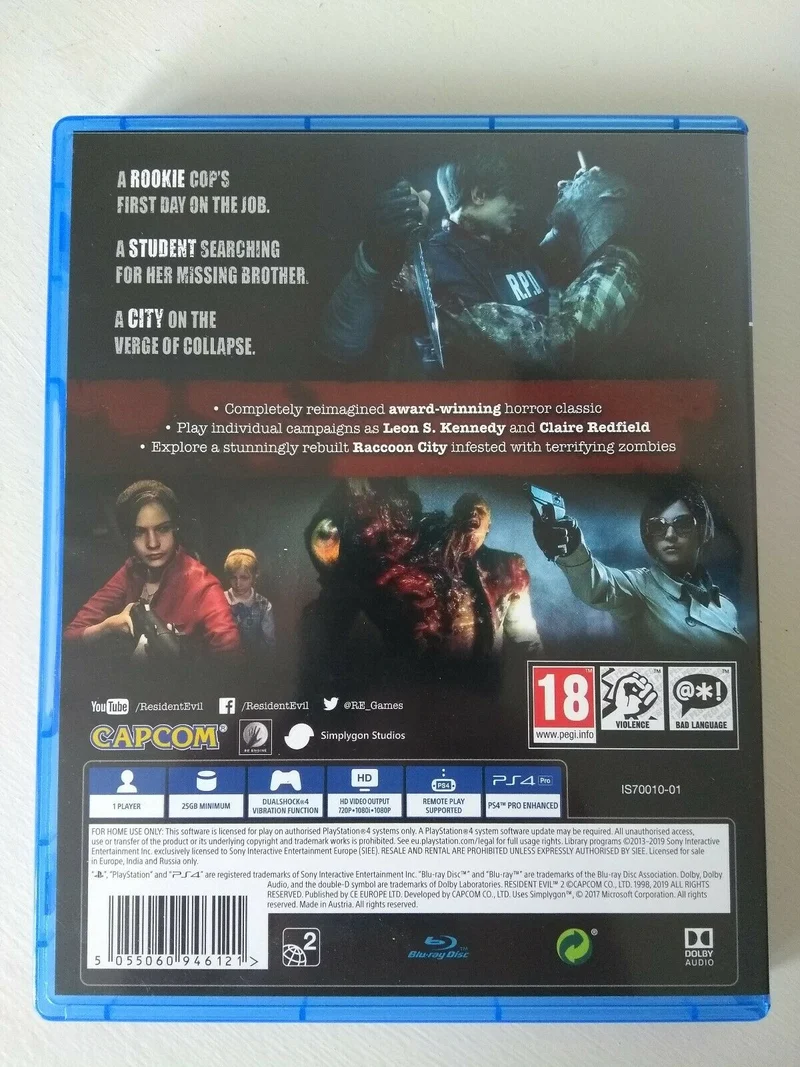 RESIDENT EVIL 2 PS4 (versione inglese)