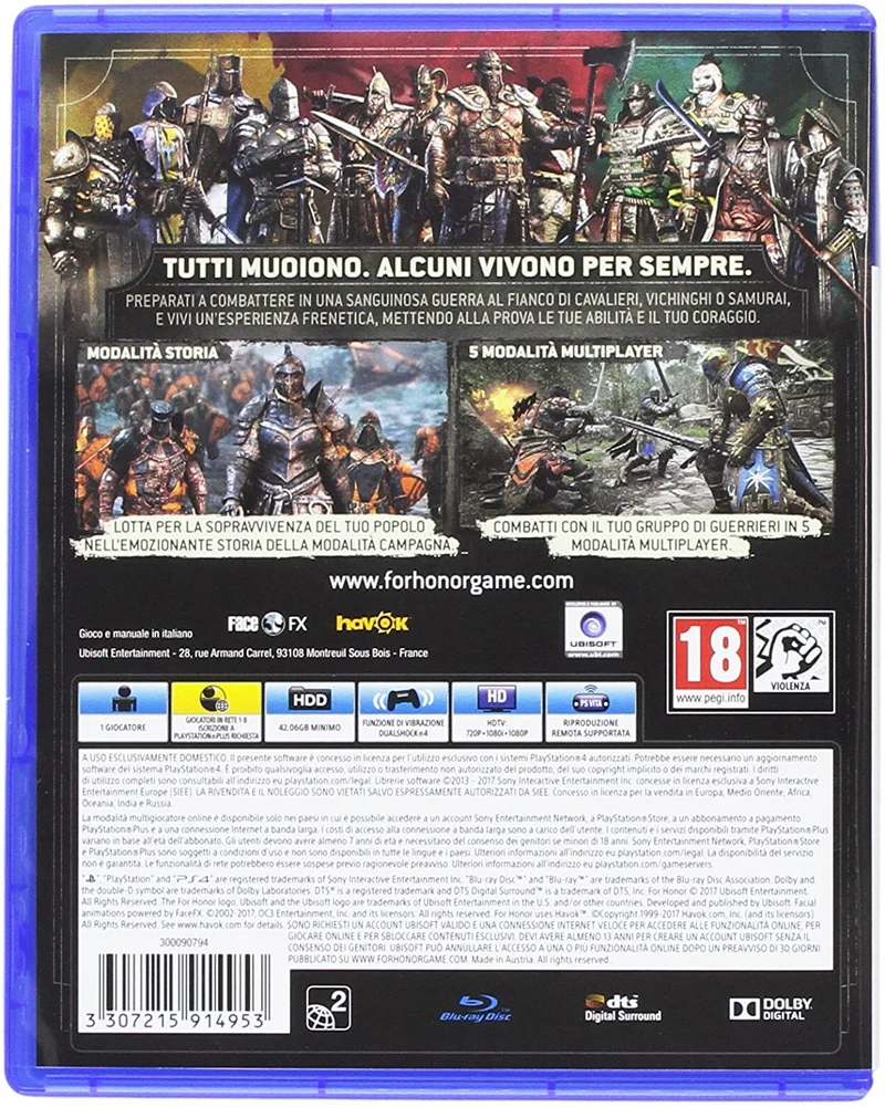 FOR HONOR PS4 (versione italiana)