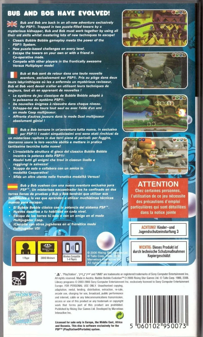 BUBBLE BUBBLE EVOLUTION PSP