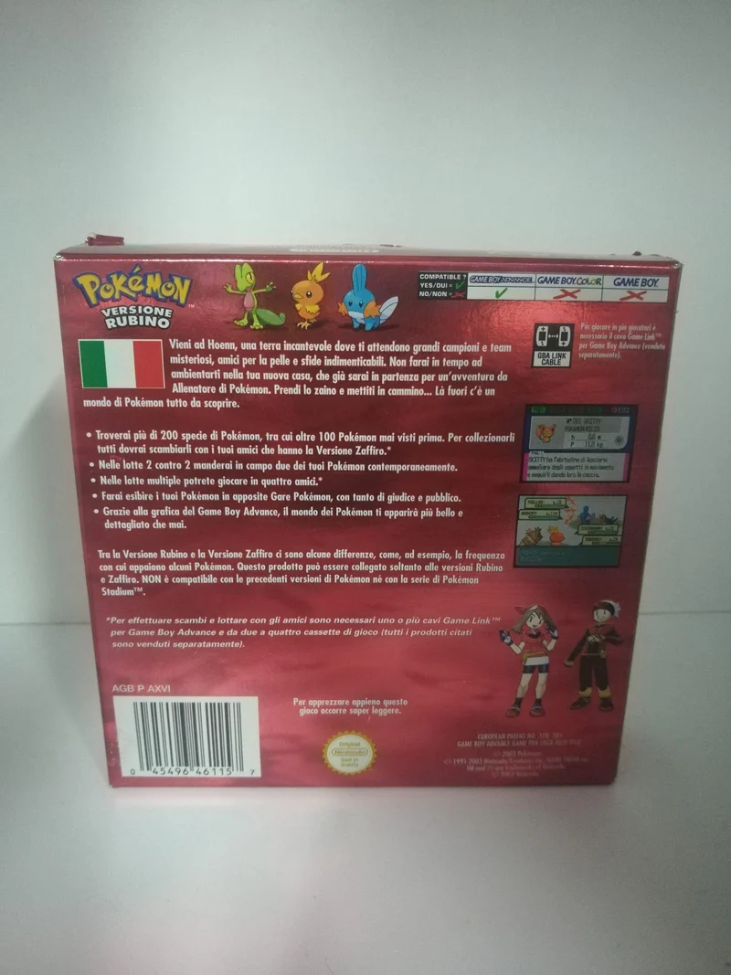 POKEMON VERSIONE RUBINO GBA NINTENDO (versione italiana)(usato garantito)(da collezione)