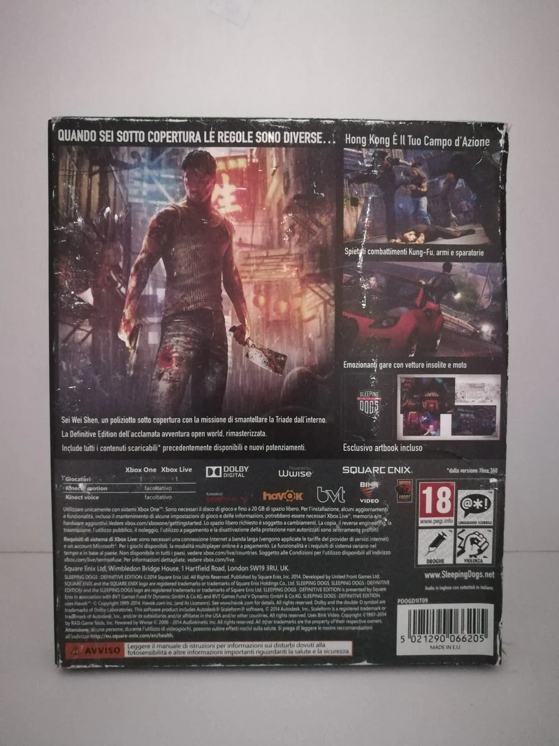 SLEEPING DOGS DEFINITIVE EDITION XBOX ONE (versione italiana)(esposizione fiera)NUOVO