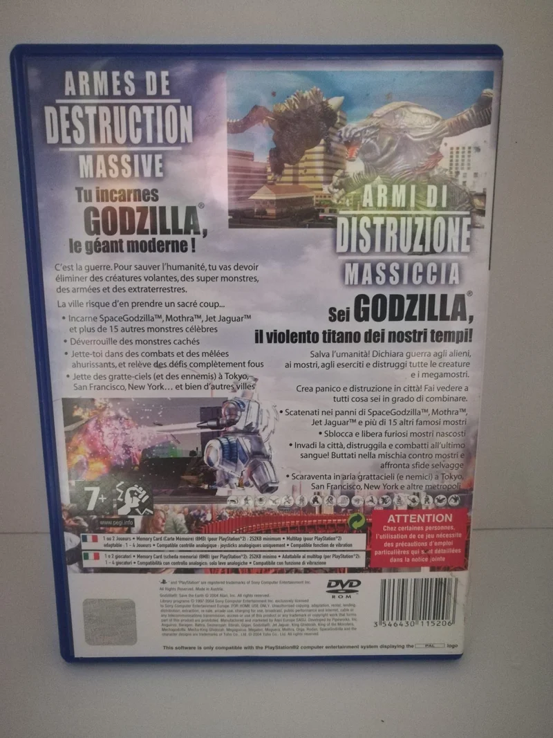 GODZILLA : SAVE THE EARTH PS2 (senza manuale)(usato garantito)