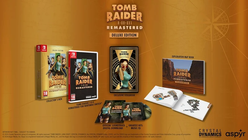 Tomb Raider I-III Remastered Starring Lara Croft Deluxe Edition Nintendo Switch Edizione Europea