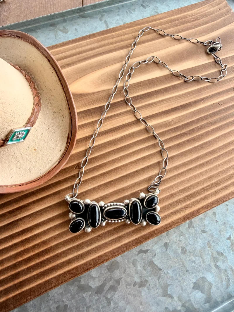 Bonnie Benally Black Onyx Necklace