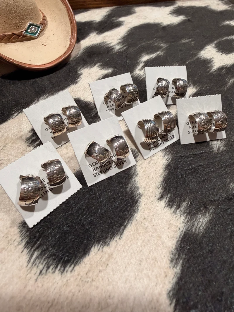 Mini Stamped Hoop Earrings