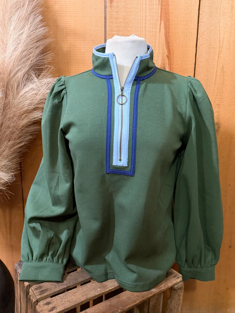 Hunter Green Quarter Zip Top