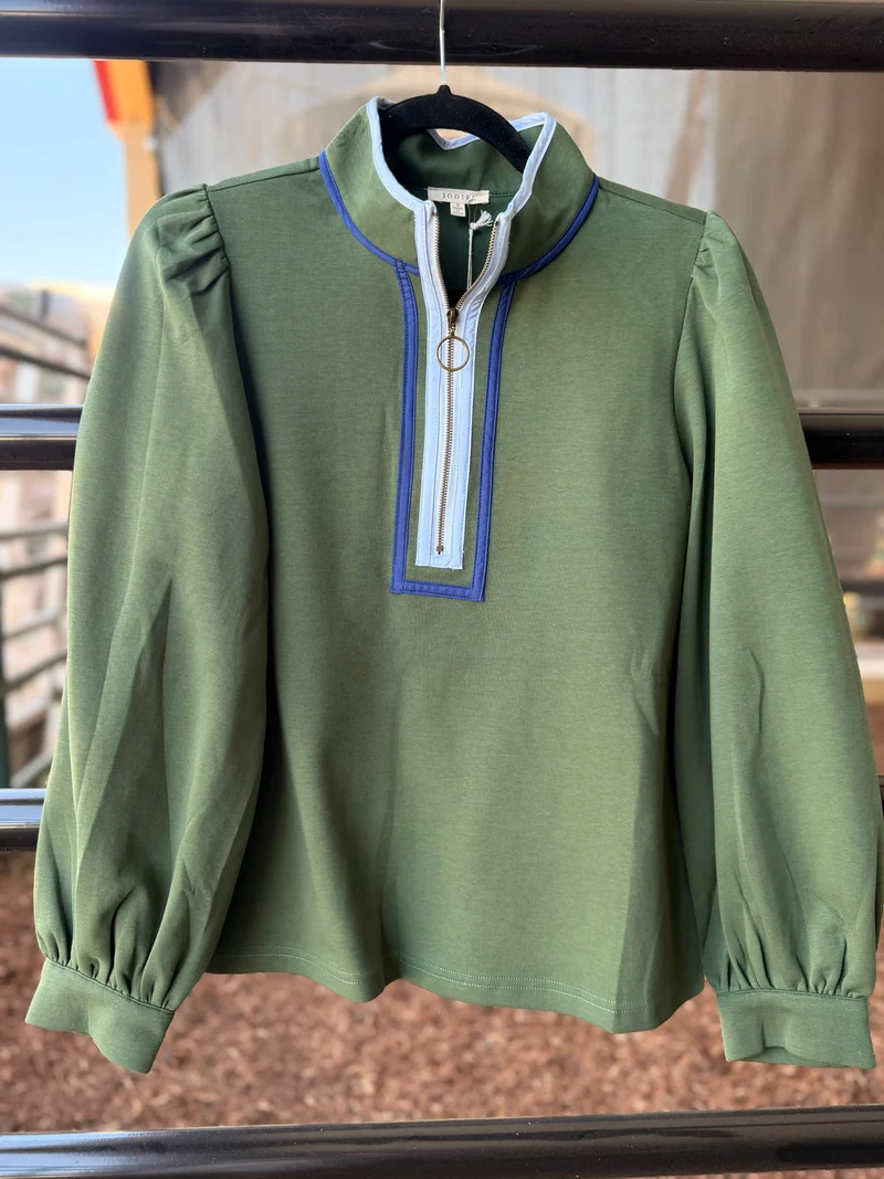 Hunter Green Quarter Zip Top