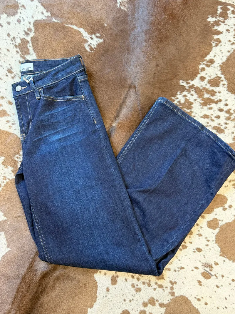 Vervet Dark Wash Wide Leg Trouser Jeans