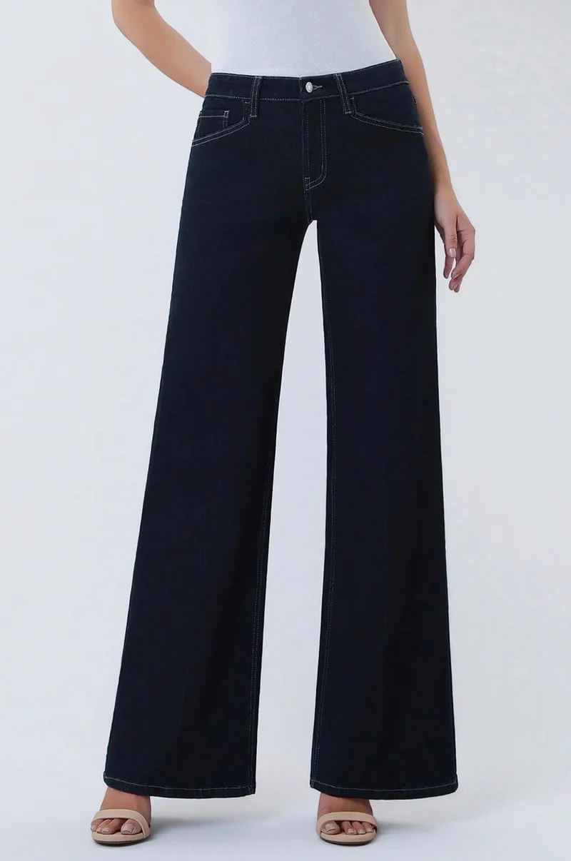 Vervet Dark Wash Wide Leg Trouser Jeans