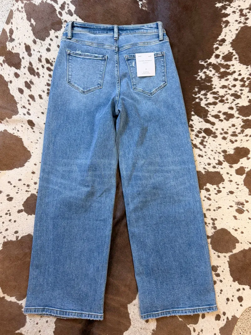 Flying Monkey Medium Wash Wide Leg Jeans