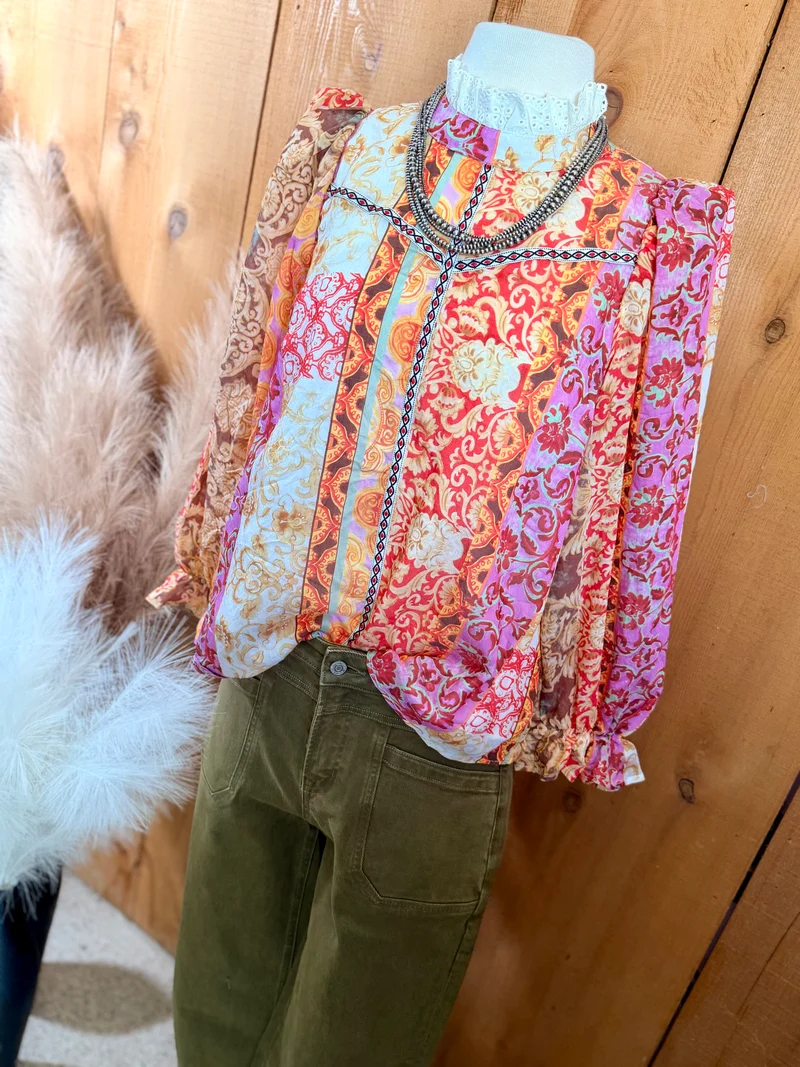 Multi Floral Print Top
