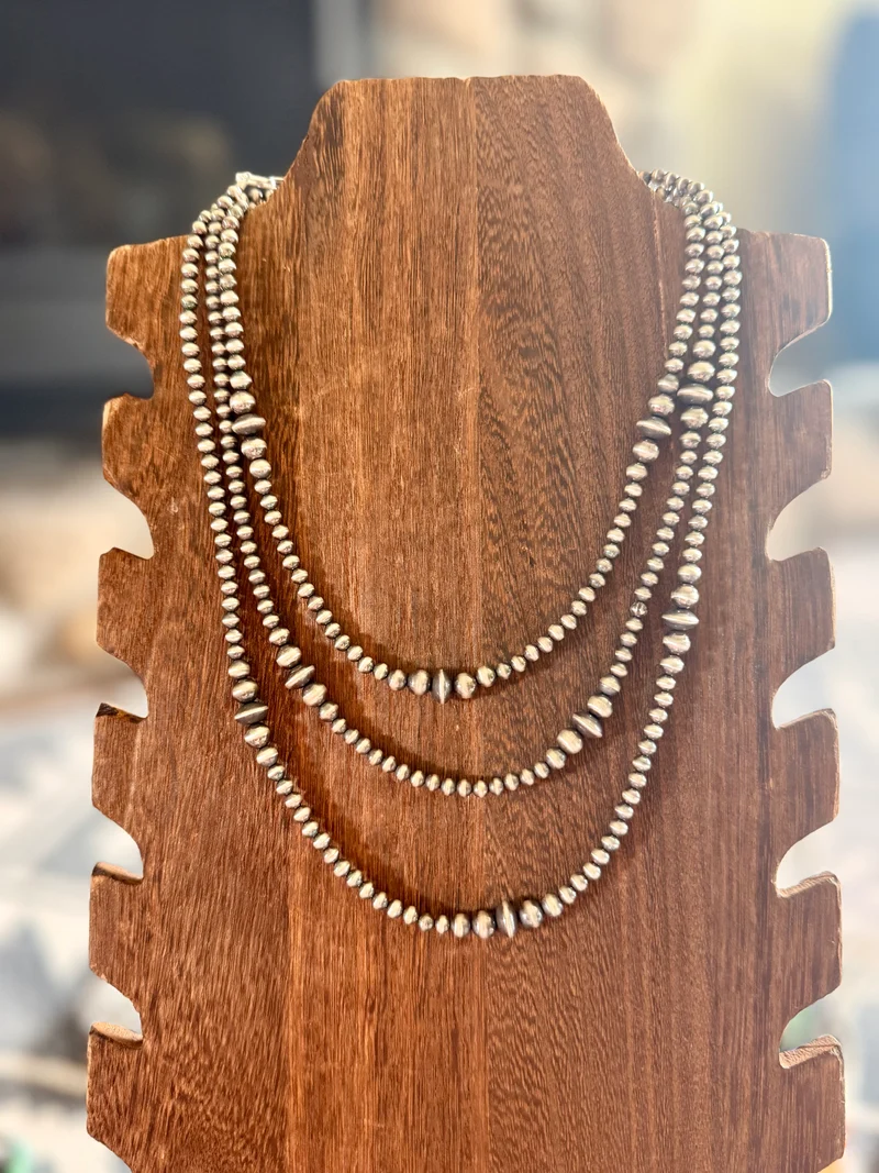 Multi Sterling Pearl Necklace with Saucers